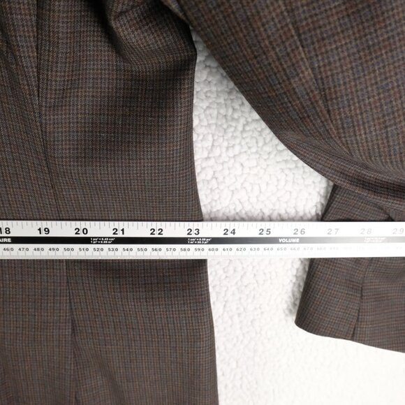 Jp Tilford Samuelsohn Blazer Mens 46L Brown Check Two Button Double Vented Wool - Picture 10 of 14